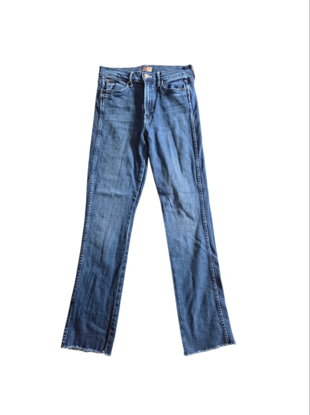 MOTHER High Waisted Rascal Sneak Fray Denim Jeans Size 27